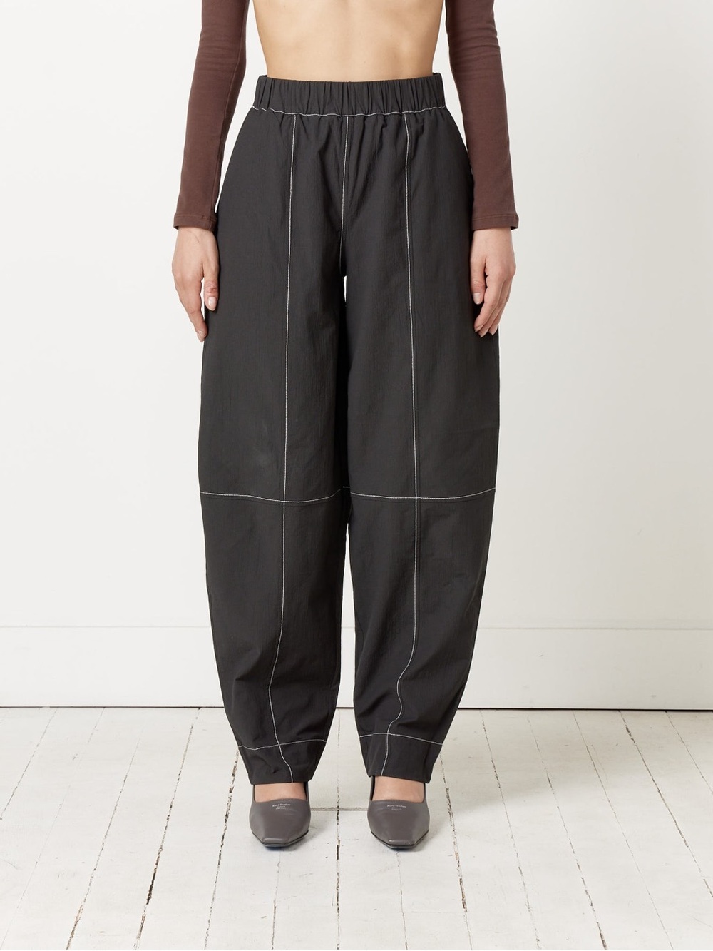 GANNI Elasticated Curve Pant in Black Size 36/ US 4 or small